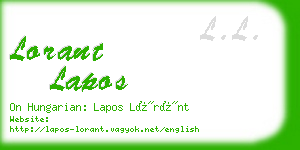 lorant lapos business card